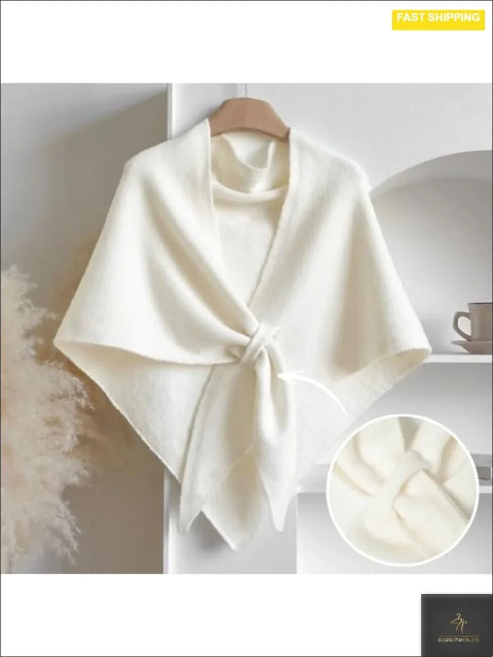 Triangle Cape Knit Shawl Wrap Scarf for Women Fall Winter